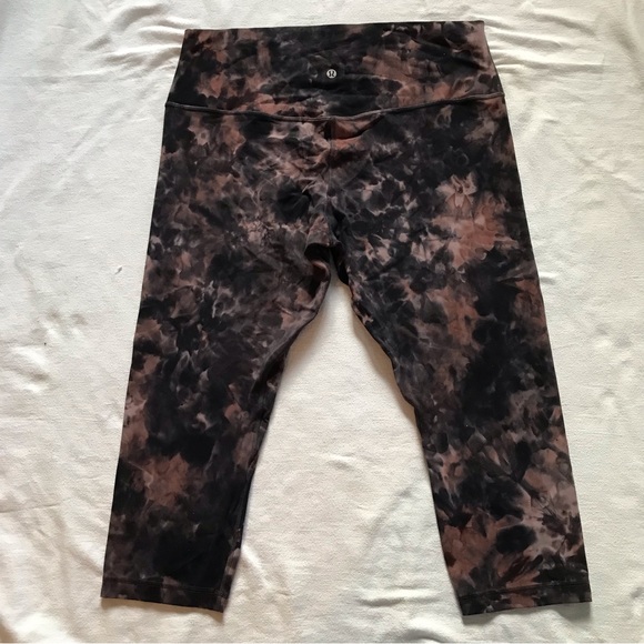 Lululemon Align Crop 21" Diamond Dye Graphite Grey Pink Pastel size 16 - Picture 4 of 8